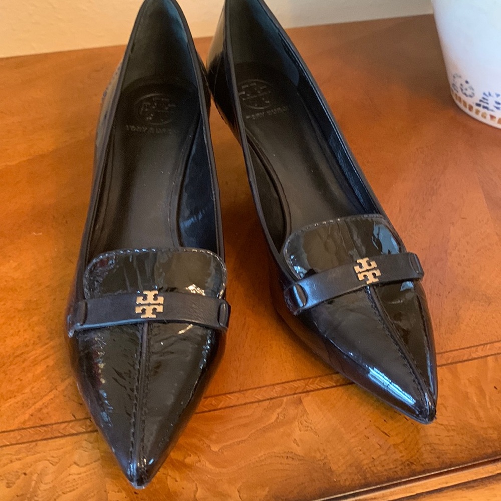 Tory Burch black heeled shoe worn only a few times Size 10